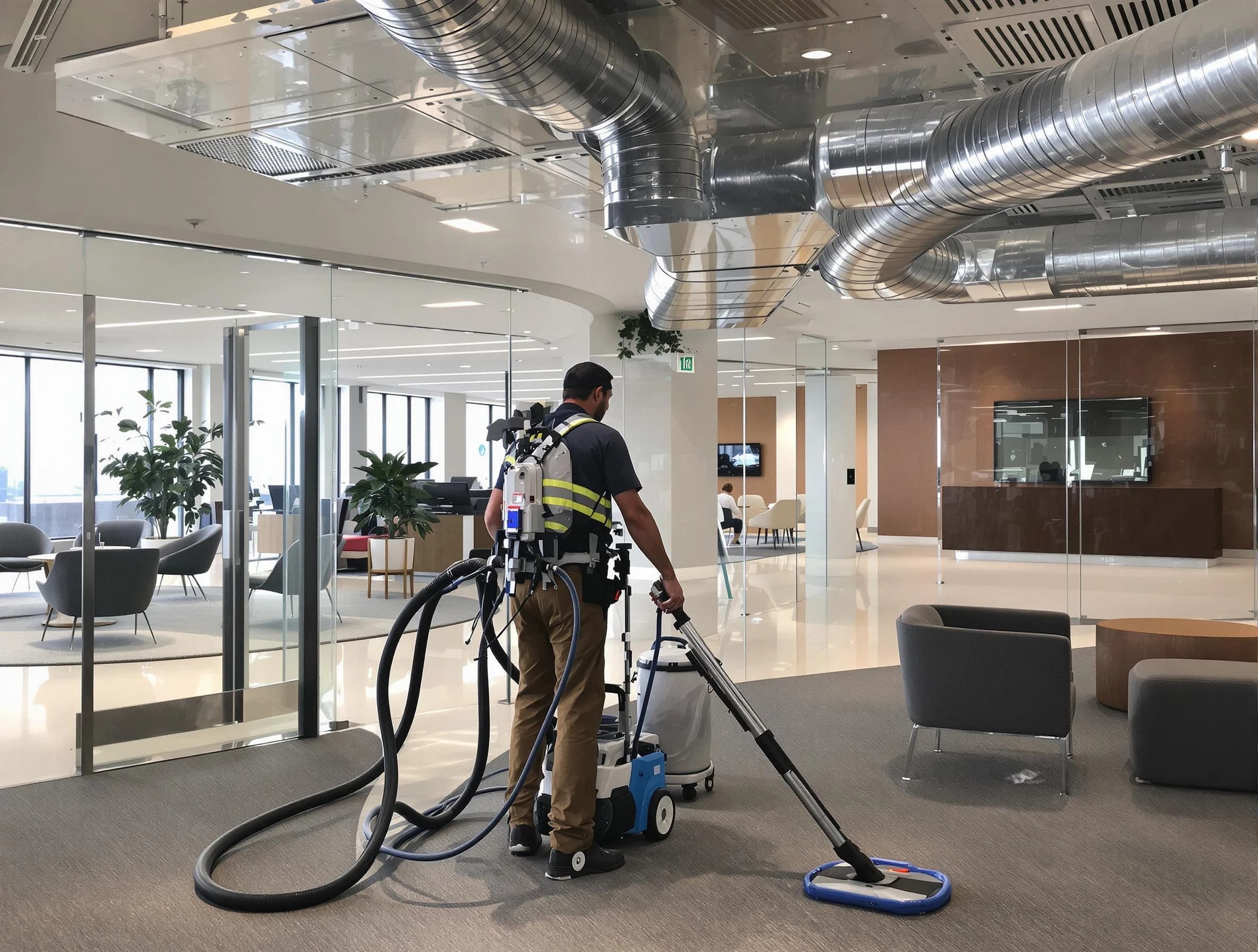Commercial duct cleaning service by Forestdale Air Duct Cleaning in Forestdale