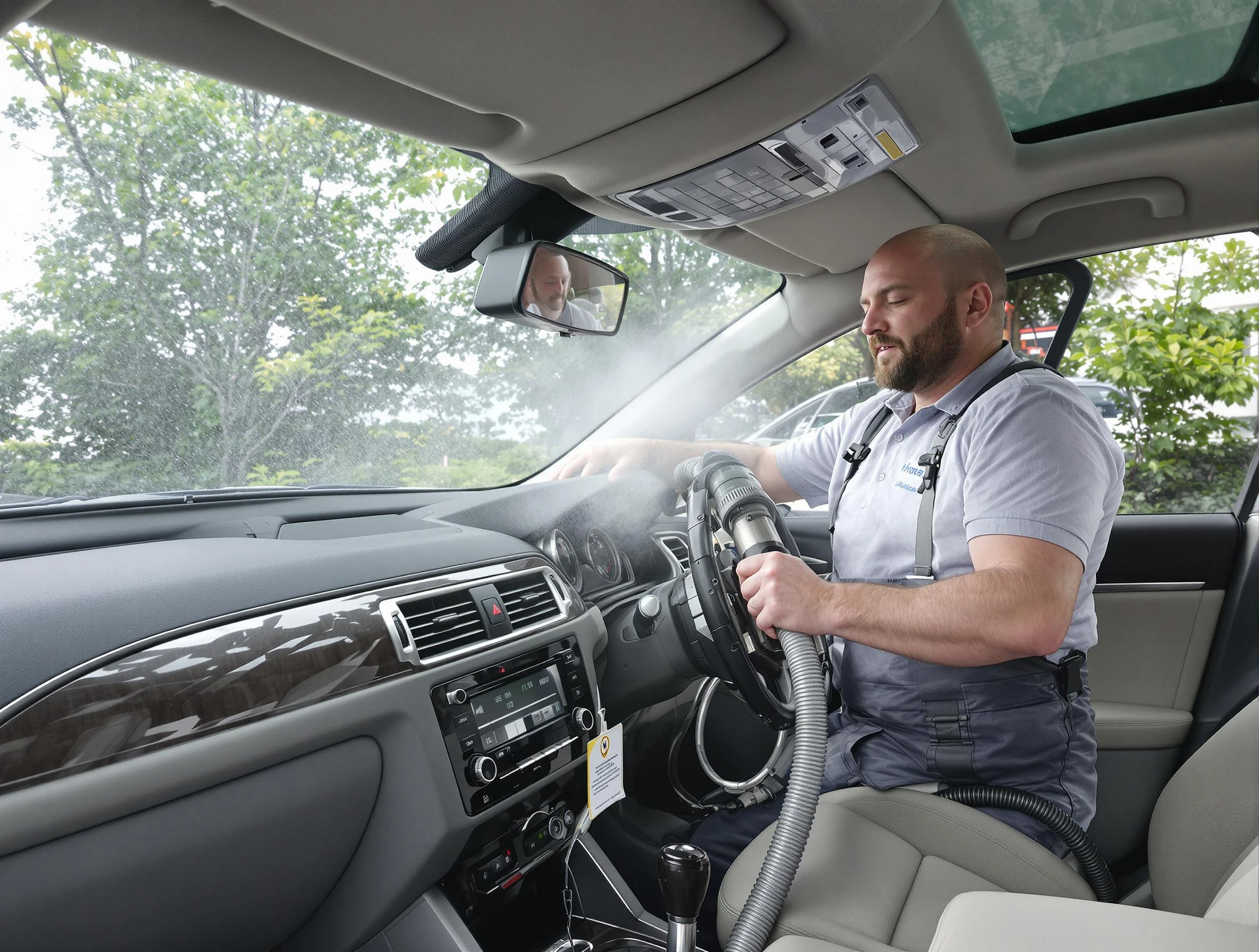 Forestdale Air Duct Cleaning specialist performing professional car duct cleaning in Forestdale